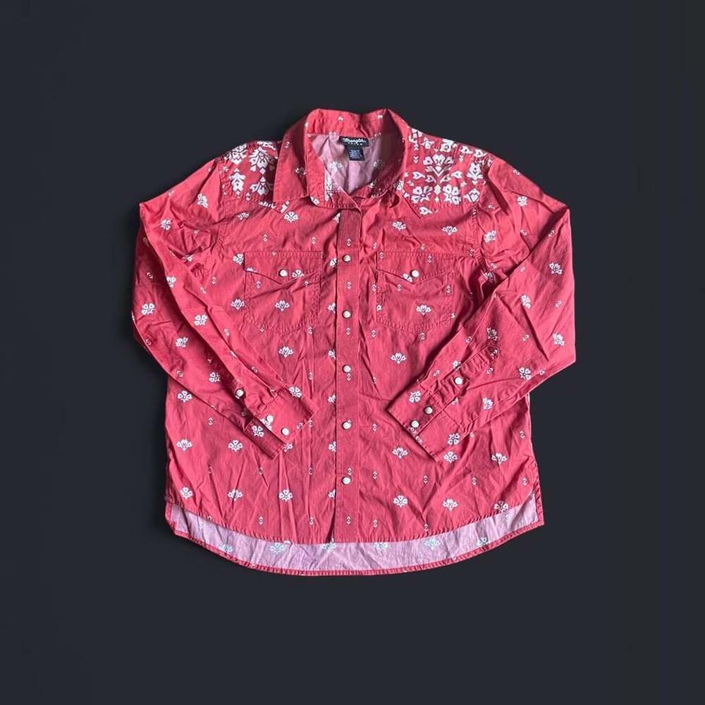 Wrangler Retro Pearl Snap Shirt Mens Medium Western Cowboy Aztec